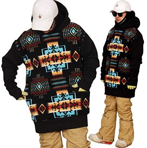 Shootingstar Men's Snowboard Ski Tall Hoodie Large Inout Bk Black #TOP1