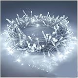 キャンデイ（candy88）LEDイルミネーションライト屋外 防水10m100球30m300球100m800球LEDストリングライト 屋外 防水 8点灯パターン 記憶メモリー インテリアストリングライト クリスマス 飾り ワイヤ キャンプ用 ガーランド フェアリー ledガーデン 正月 誕生日 パーティー飾り (ホワイト, 100m800球)