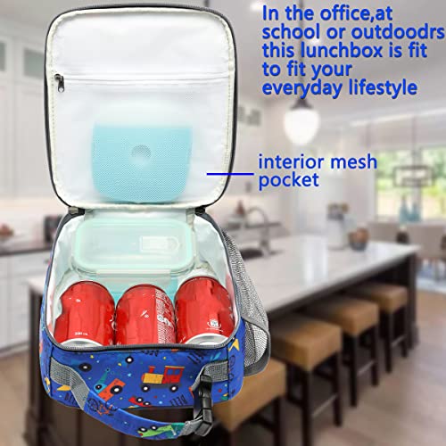 Flowfly Kids Lunch Box Insulated Soft Bag Mini Cooler Back To School Thermal Meal Tote Kit For Girls, Boys, Car #TOP1