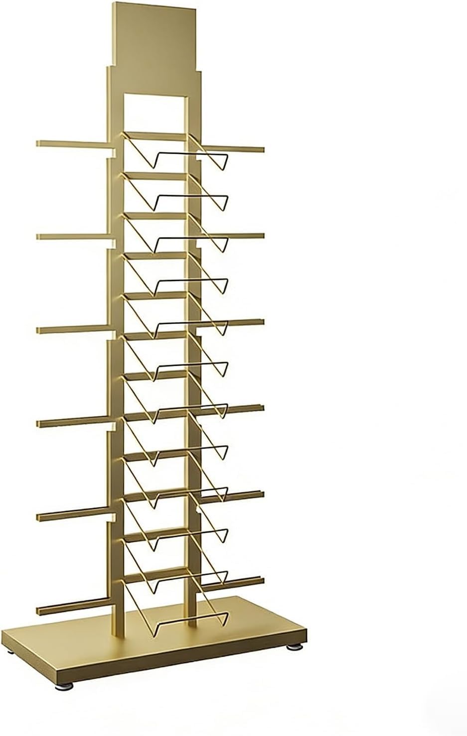 XAZLBIW 12-Tier Tile Sample Display Stand - Sturdy Metal Flooring Holder for Retail nizes Stone Quartz Marble Slabs Matte Black (Gold 3x5in/10x15cm)