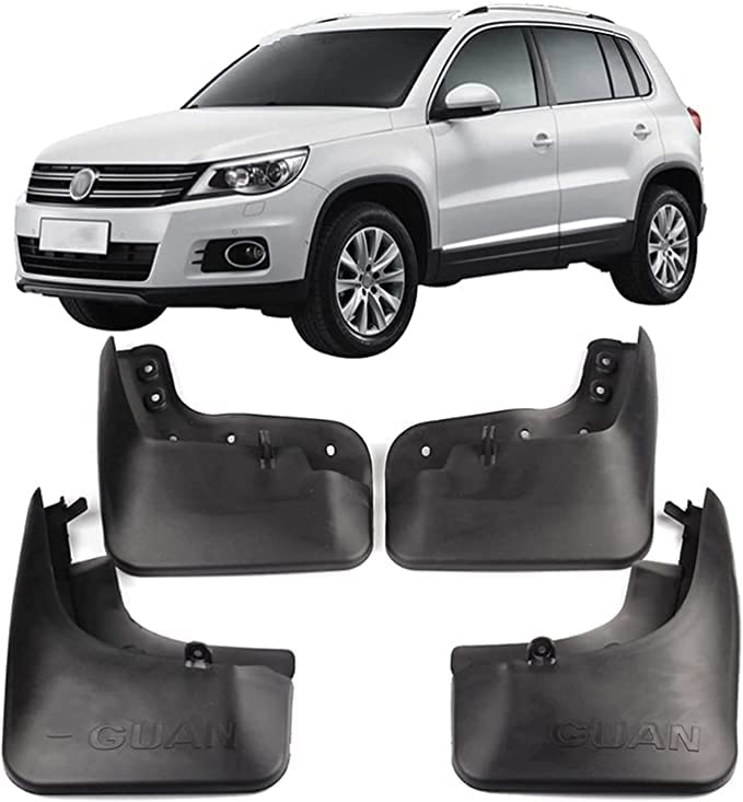 4 stuks Auto Spatlappen Spatschermen Spatborden Spatborden voor VW Tiguan 2007-2015, Rubber Mudflaps, Auto Accessoires