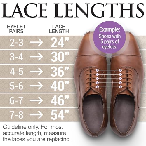 image for Miscly Shoe Laces for Dress Shoes - Round Oxford Shoelaces for Men - M
