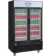 Elite Kitchen Supply 34.4 cu. ft. Commercial Merchandiser Refrigerator with Glass Doors in Black