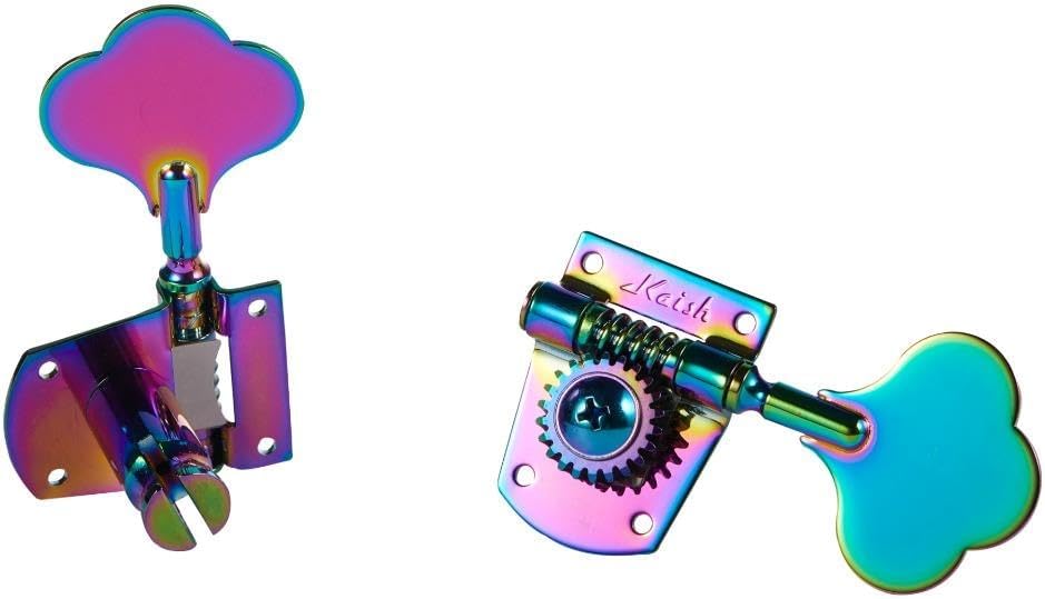 KAISH Burnt Chrome Cloverleaf Bass Tuners Bass Tuning Machines Bass Tuning Keys for Standard/Highway One Series Jazz J Bass/Precision P Bass