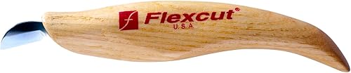 Miniatura 27 de FLEXCUT Cuchillo de detalle KN13 - Hoja de acero de alto carbono de 1.50 pulgadas, punta muy fina, mango de madera de fresno, 0.15 libras, fabricado
