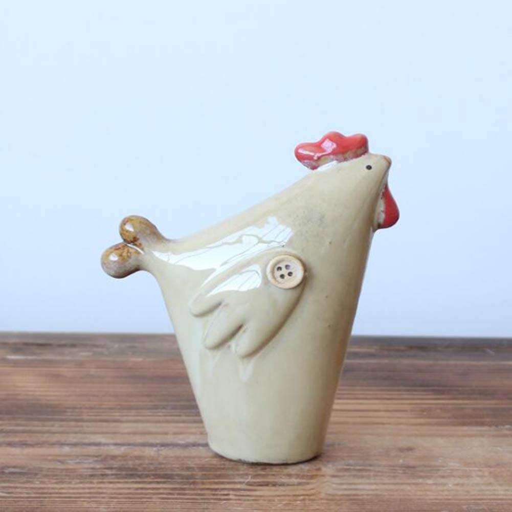 Ozdoby, kurczak ceramiczny ornament prezent nowoczesna kolorowa dekoracja salon stół urocze zwierzę rzeźba rzemiosło biuro biurko dekoracje wielkanocne