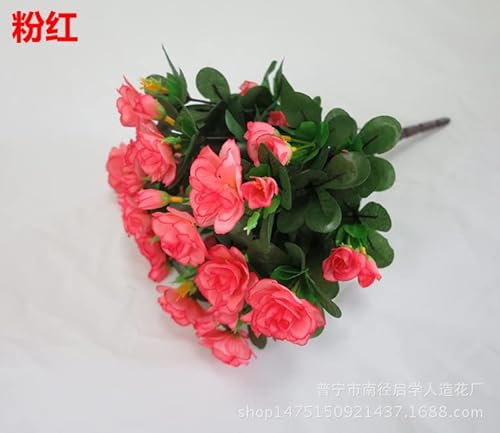 12 Faux Azaleas No Fade Artificial Flowers Lifelike Flower Bouquet Artificial Peony Flower Silk Flower Arrangements For Home Table Decor, Pink (Pink, One Size) #TOP1