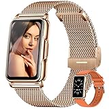 Smartwatch Damen 1,47 Zoll Armbanduhr mit IP67 Wasserdicht Fitness tracker Sportuhr mit Zwei Wochen Standby SpO2 24 Trainingsmodi Herzfrequenzmessung Schlafmonitor, Musikkontrolle Android iOS