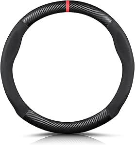 Coprivolante Per Auto In Fibra Di Carbonio, Accessorio Per Auto Sicuro E Antiscivolo Copertura Universale Da 38 Centimetri Nero 98575771 - Foto 3
