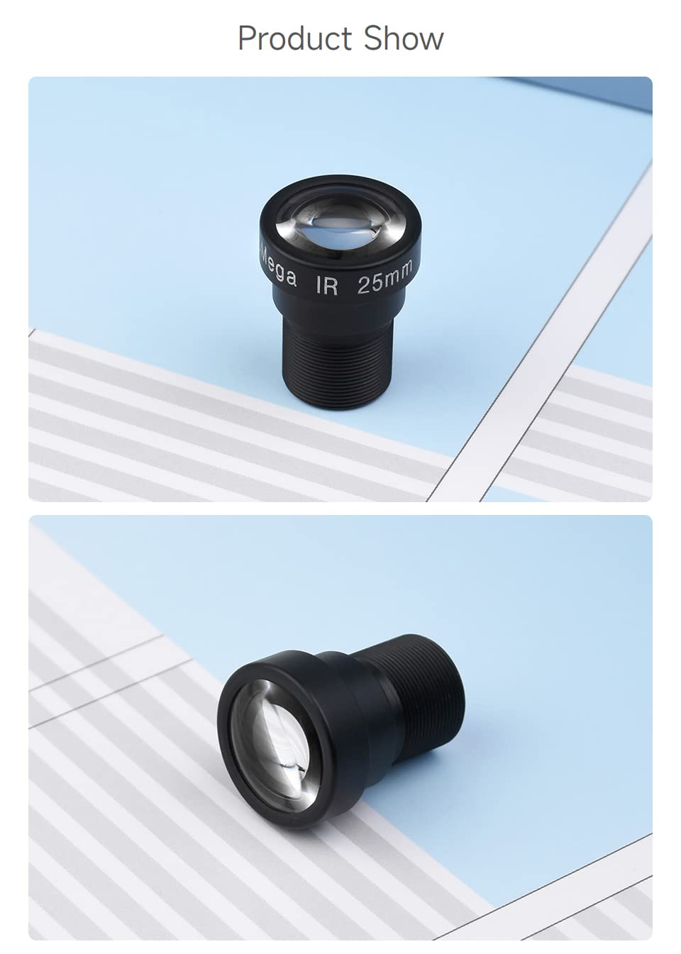 Waveshare M12 Long Focal Length Lens,5MP,25mm Focal Length,Large Aperture,Compatible with Raspberry Pi Camera M12