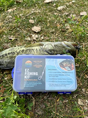 Valley Tieless Fishing Ez Fishing Kit, Tackle Box, Including Ez Tieless Hooks, Crank Baits, Spinner Baits, Lifelike Lures, Plastic Worms, Braided Fishing Line, Freshwater Fishing Gear #TOP4