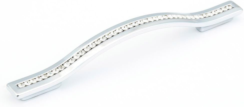 Schaub SkyeVale Collection 6-5/16 in. (160mm) Pull w/Acrylic Crystal Inlay, Polished Chrome - 302-26