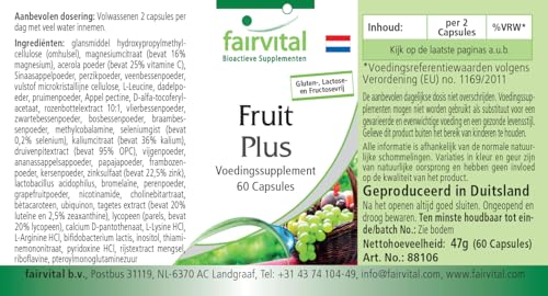 Fairvital | Obst Plus - 60 Kapseln - HOCHDOSIERT - hochwertige Obstpulver - natürliches Multivitamin mit guten Bakterienkulturen – Bild 8