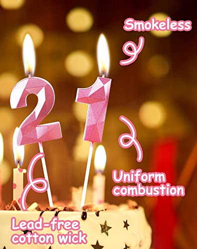 Number 16 Candles,16Th Birthday Candles,Pink Happy Birthday Candle For Cake,3D Design Cake Topper Decorations For Girl Women Pet Birthday Party Wedding Anniversary Celebration Supplies #TOP2