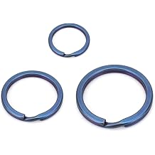 3-Pack Titanium O-Ring Keychain Kit, Quick Release Split Key Rings Blue SML | Key Rings for Keys, Car, Pet, Jewelry Making, Heavy Duty Keychain Side Pushing Accessories for Men Women EDC - Small, M L