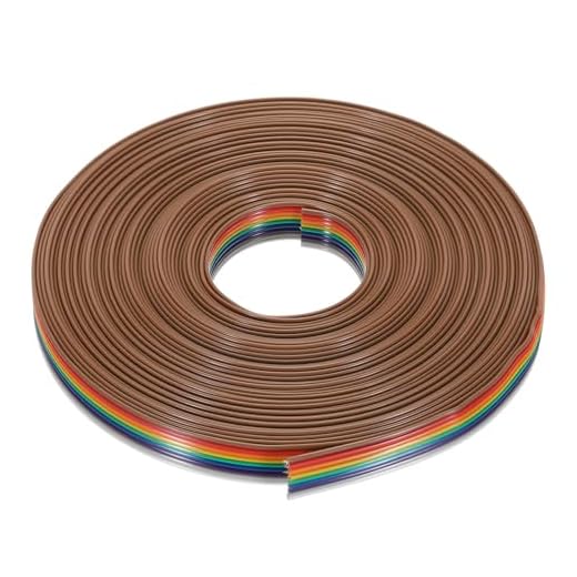 MECCANIXITY 1 Pcs 9 Pin Flat Rainbow Ribbon Cable 32.8FT 1.27mm Pitch Breadboard Jumper Wires for Electronic Projects
