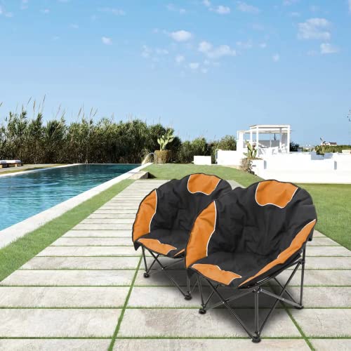 Magshion Low Beach Chair For Beach Tent Camping Portable Outdoor Ultralight Backpacking Folding Recliner Chairs With Storage Bag For Travel, Orange, 2 Pack #TOP1