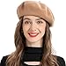 ZLYC Wool Beret Hat Classic Solid Color French Beret for Women by (Camel)