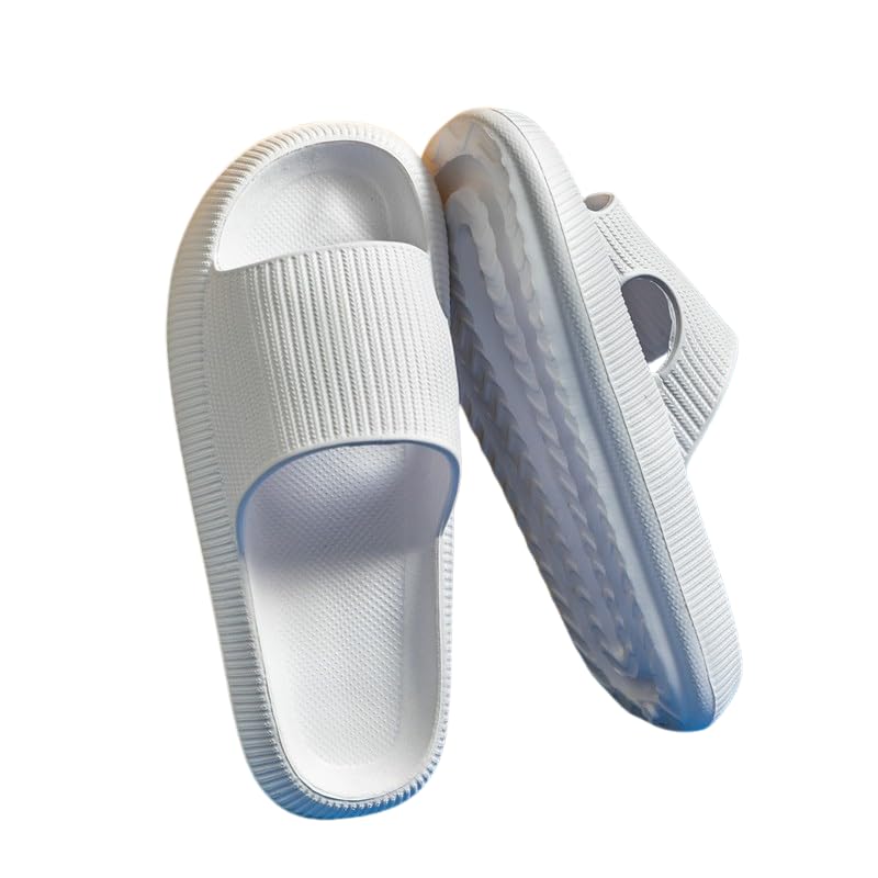 Pillow Slippers for Women and Teens, House Slides Non-Slip Cloud Bathroom Sandals Quick Drying Ergonomic Shower Slides Thick Sole Ultra Cushion