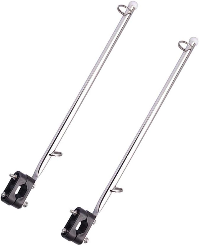 2 PCS Stainless Steel Rail Mount Boat Pulpit Staff, boat yacht marine flag pole(7/8" - 1")
