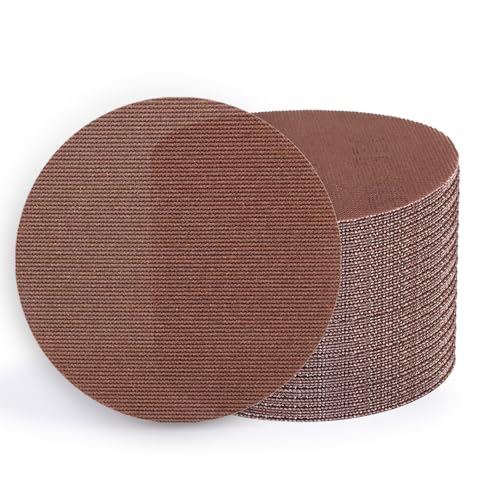 Image of 50 Pcs 5 Inch Mesh Sanding Disc for Random Orbital Sander 320 Grit | Hook and Loop, Anti-Clogging, Dust Free Round Sandpaper for Fine Surface Smoothing, Topcoat and Automotive Finish