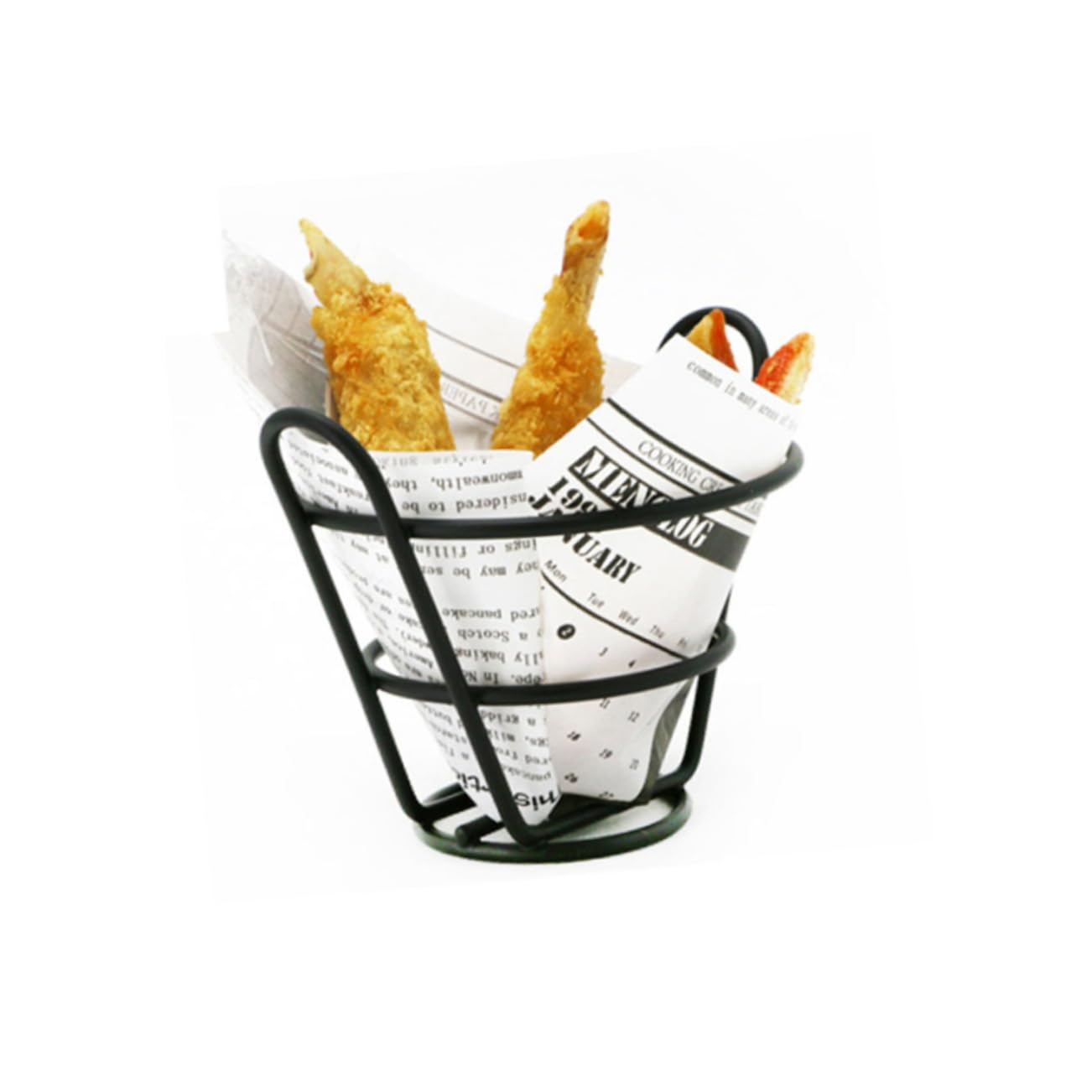 PRETYZOOM French Fry Stand Holder Snacks Cone Stand Fries Basket Rack Compact Snack Rack