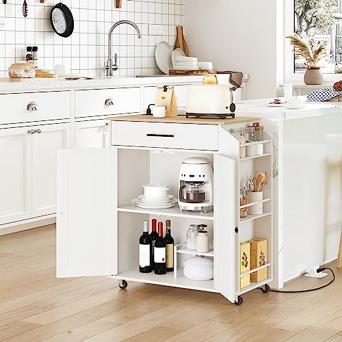 image for HOOBRO Kitchen Island with Power Outlet, Kitchen Storage Island with S
