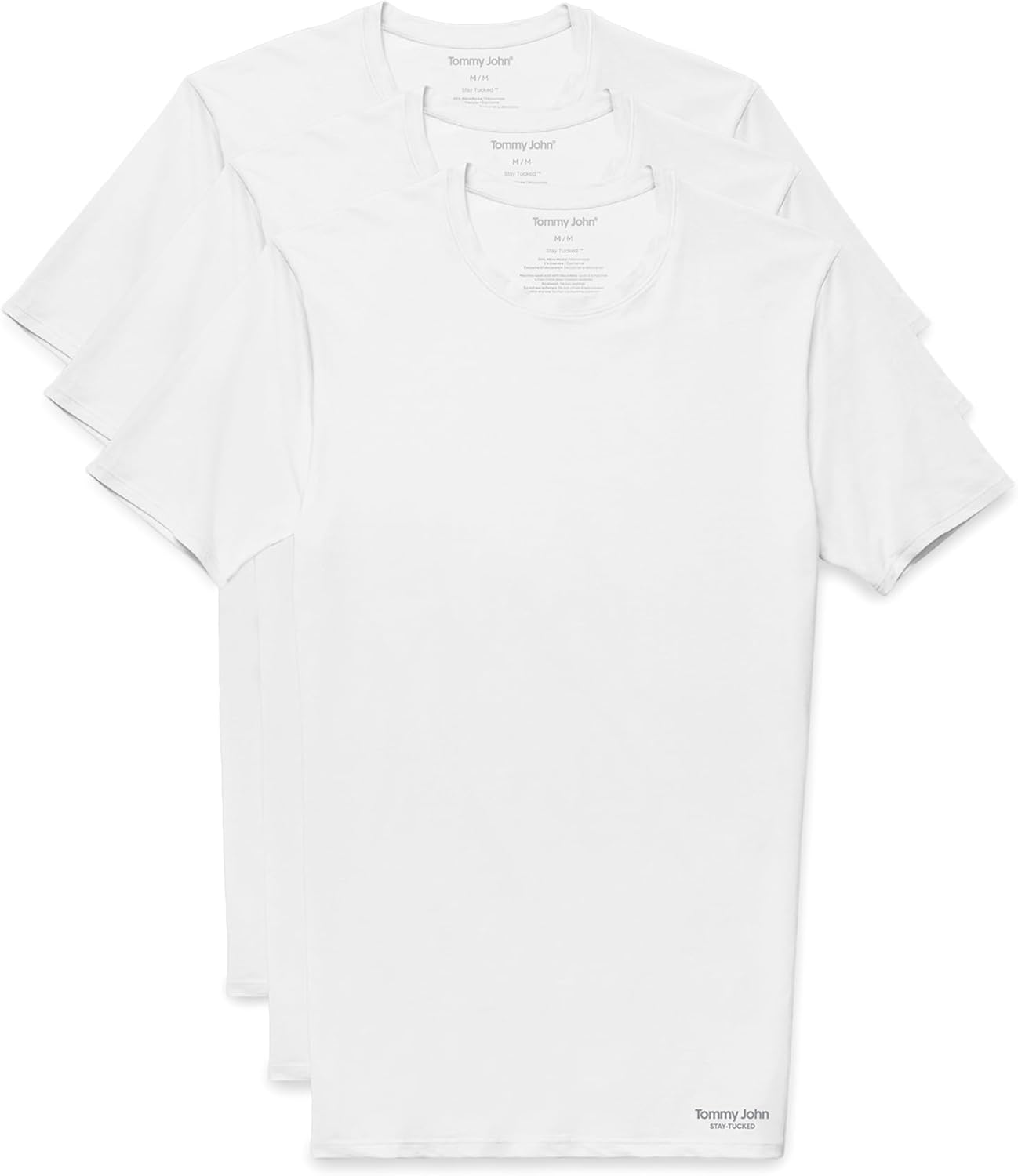 Tommy John Men's Luxe Modal Crew Neck Undershirt - Stay-Tucked Fit