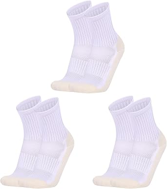 fjberrtsat Mens Socks Soccer Non Skid Ball Football Socks Anti-Slip Athletic Non Slip Pads for Basketball Sports SockPC6white