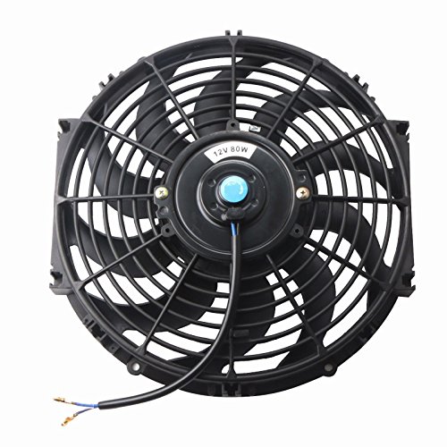 Mostplus Black Universal Electric Radiator Slim Fan Push/Pull 12V + Mounting Kit (12 Inch) Set Of 2 #TOP4