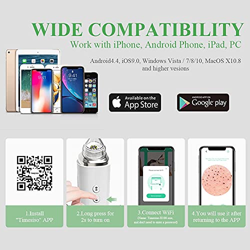 Mee-eters Remover Poriënvacuüm, Opgewaardeerd WIFI Zichtbare Porie Cleanser met HD Camera Puistje Acne Comedone… - Afbeelding 4