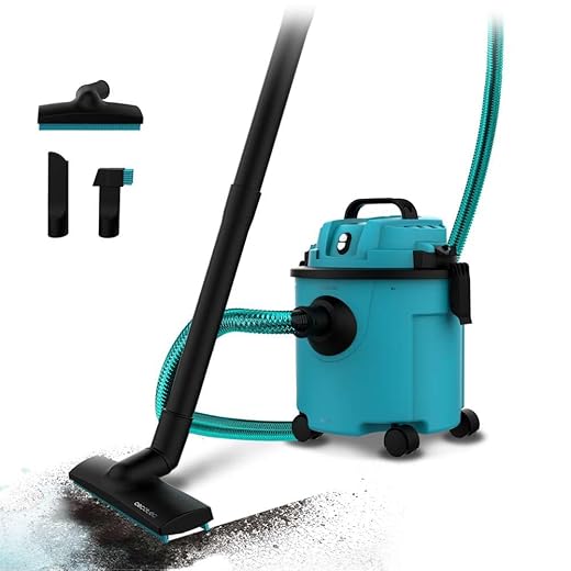 Cecotec Aspirateur Filaire Conga Rockstar Wet & Dry Compact Garden Plus. 16L, 1200W, léger, compact, double fonction d'aspiration et de soufflage, accessoires