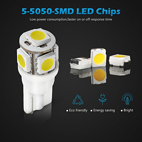 Partsam GTCV-0744591109 194 168 Led Bulbs White, Super Bright T10 2825 Car Interior Dome Lights Bulbs 6000K 5050-Smd Chipsets Error Free thumb #3