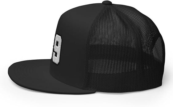 RIVEMUG Team Number 89 Embroidered Trucker Hat Flat Bill High
