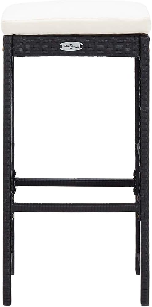 5 Piece Patio Bar Set Poly Rattan and Glass Black Furniture Sets