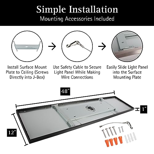 Image of UltraLux 1x4 Surface Mount Slim LED Panel Dimmable 3CCT Matte Black 2Pk