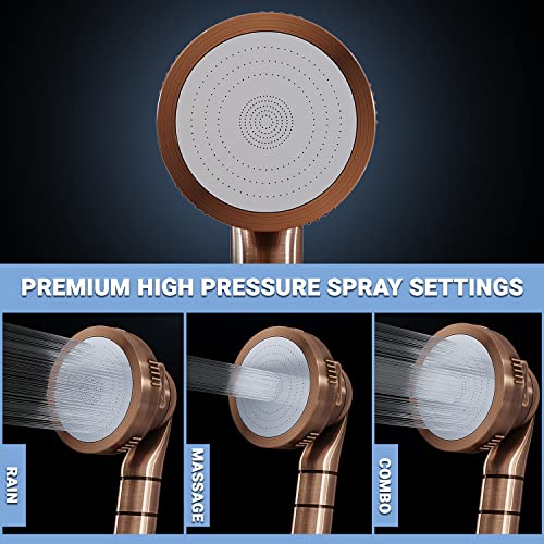 Pureaction Luxury Filtered Shower Head With Handheld Hose - Hard Water Softener Shower Head - Removes Chlorine & Flouride - High Pressure Water Saving - Best Showerhead Filter - Oil Rubbed Bronze #TOP1