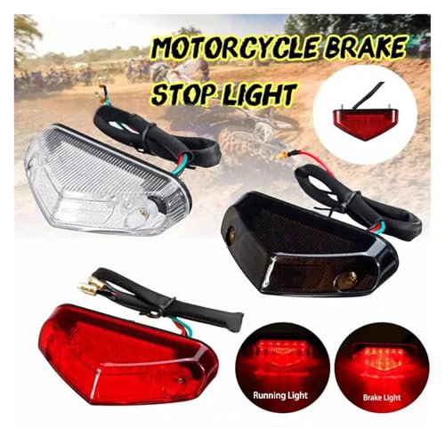 Feu arrière moto universal 12V avec feu stop et éclairage de plaque