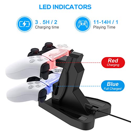 51eCHe4hwRL FYOUNG Chargeur Manette Compatible avec PS5 avec Cable Type C, Recharge Support Station Compatible avec DualSense Manette avec Indicateur LED