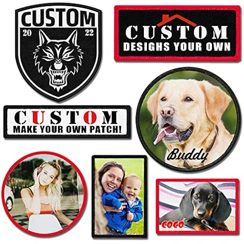 NiuniuC Custom Make Your Own Personalized Morale Patch Add Your Photo,Logo,Text Hook and Loop/Sew on/Iron on(Circle 3.1‘’ 2PCS) Cover