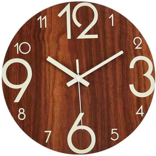 壁掛け時計 おしゃれ 北欧 木目調 静音 ビンテージ時計居間装飾木目柱時計夜光静音時計 壁掛け時計 おしゃれ 木製 掛け時計 寝室 リビング オフィス 部屋飾り 贈り物 (大活字版)