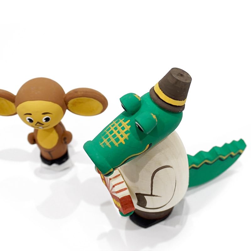 Amazon.co.jp: ロシア チェブラーシカ＆ゲーナ 木製人形セット MAT-105 