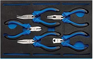 Draper 63215 Precision Plier 5 Piece Set in 1/4 Drawer Eva Insert Tray , Blue