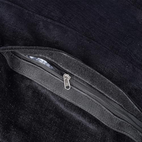 Image of Casa Copenhagen Premium Designer Fabric Bean Bag Chair, Filled with Beans | Capacity: Upto 7 Ft Height, 200 KG Weight | 4XL | Black Ozone
