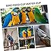 LIOOBO Wooden Bird Stand Stainless Steel Food Cup Parrot Training Bar and Perch Stick Toy for Desktop Use for Parakeets and Small Birds