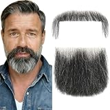 Fake Beard Fake Mustache Human Hair Full Hand Tied Lace Facial Hair Black Goatee Beard Festival Costume Beard Parties Cosplay (Style 5)