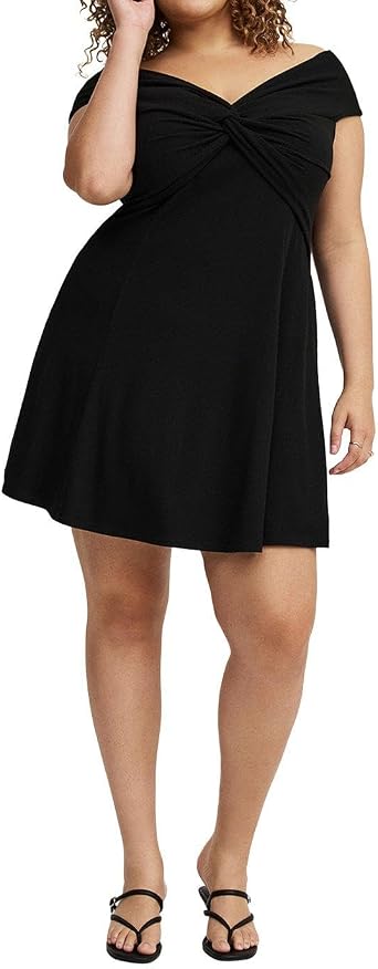 Torrid Womens Plus Size Off-Shoulder Mini Dress