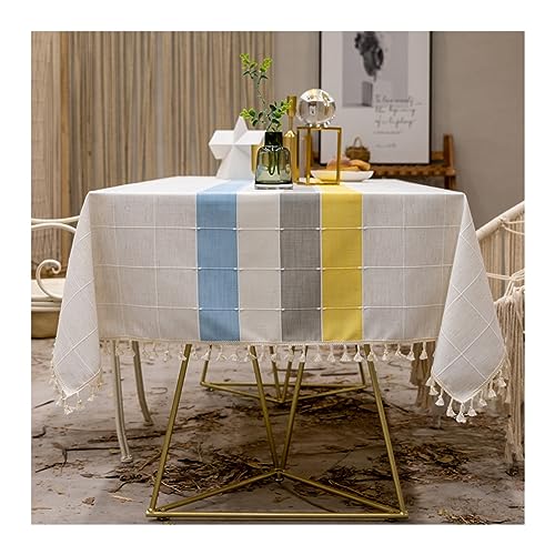 Nappe de table pour décoration de salle à manger multicolore en lin - 2