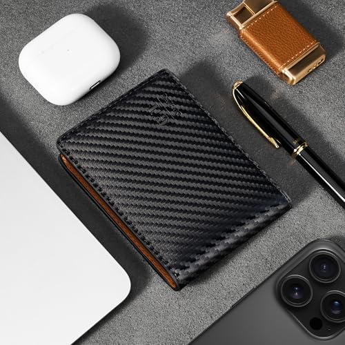 Image of Gostwo Mens Wallet RFID Blocking Slim Minimalist Bifold Wallet with ID Window & Business Card Holder, Thin Front Pocket Design, Stylish Wallet for Men, Teen, Boyfriend, Husband