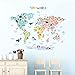 DECOWALL DLT-1615 Animal World Map Kids Wall Decals Peel and Stick Removable Wall Stickers for Kids Nursery Bedroom Living Room (XLarge)